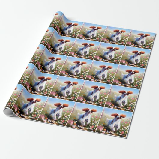 Mooie Engelse Setter Cadeaupapier (Uitgerold)