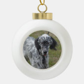 Mooie Engelse Setter Dog Keramische Bal Ornament (Voorkant)
