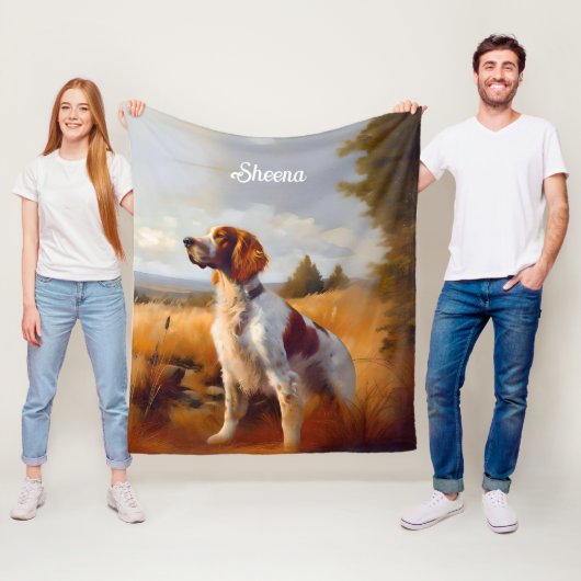 Mooie Engelse Setter Fleece Deken (In situ)