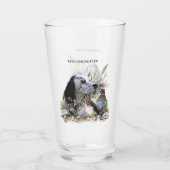 Mooie Engelse Setter met fazant , Art Glas (Achterkant)