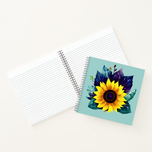 Mooie enkelvoudige open zonnebloem notitieboek (Binnen)