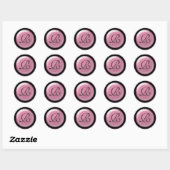Mooie envelopsluiting in roze vorm ronde sticker (Vel)