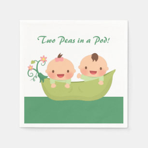 Mooie Erwtjes in een Peul Twin Baby Shower Benodig Servet