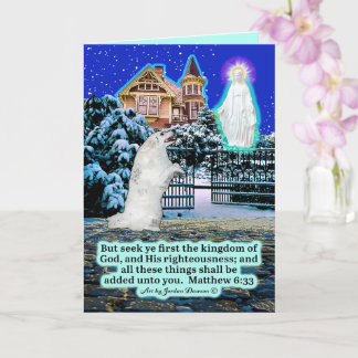 Mooie Eskie en Engel Schrift Mattheüs 6:33 Kaart