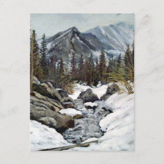 Mooie Estes Park Colorado Winter Stroom Briefkaart