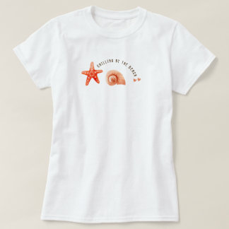 Mooie esthetische koraalstrand zeester zeeschelp t-shirt