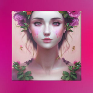 Mooie Etherische Betoverde Vrouw Fantasy Art Canvas Afdruk