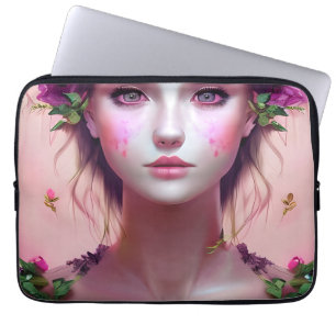 Mooie Etherische Betoverde Vrouw Fantasy Art Laptop Sleeve