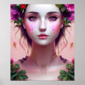Mooie Etherische Betoverde Vrouw Fantasy Art Poster (Voorkant)