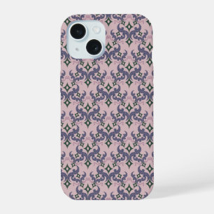 Mooie etnische Damascus-patroon pointillisme iPhone 15 Hoesje