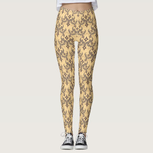 Mooie etnische Damascus-patroon pointillisme Leggings