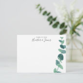 Mooie eucalyptus bruiloft dank u kaarten (Staand voorkant)