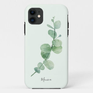 Mooie eucalyptus minimale groenvoorziening, aangep iPhone 11 hoesje