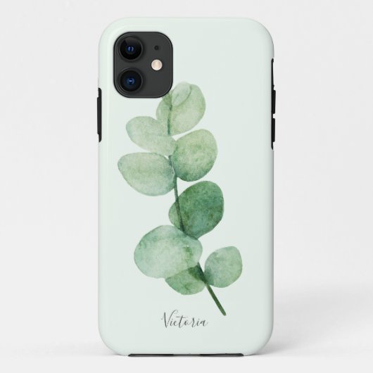 Mooie eucalyptusgrienery, aangepaste namen Case-Mate iPhone case (Achterkant)