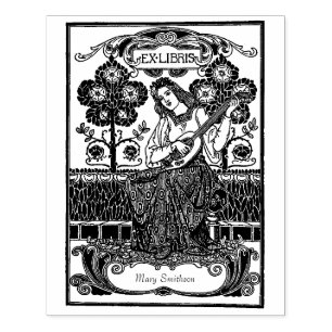 Mooie  ex libris aangepaste naam 	rubberstempel