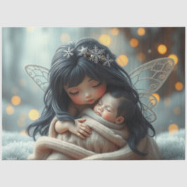 Mooie Fairy en Baby Fantasy Art Tissue Papier