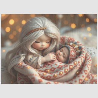 Mooie Fairy en Baby Fantasy Art Tissue Papier