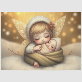 Mooie Fairy en Baby Fantasy Art Tissue Papier
