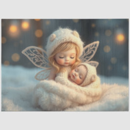 Mooie Fairy en Baby Fantasy Art Tissue Papier
