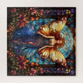 Mooie Fairy Glas in lood Window Legpuzzel (Horizontaal)