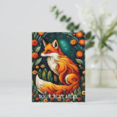 Mooie Fairy Spring Floral Fox Schilderij Briefkaart (Staand voorkant)