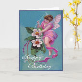 Mooie Fairy Verjaardag Kaart (Gele Bloem)