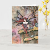 Mooie Fairy Wenskaart ~ Blank Kaart (Gele Bloem)