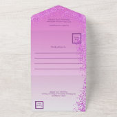 Mooie Falling Pink Glitter 80e verjaardag All In One Uitnodiging (Buitenkant)