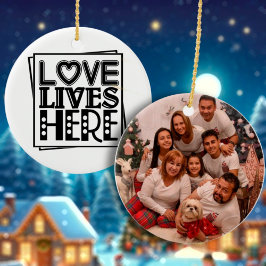 Mooie familie foto aangepaste kerst keramisch ornament