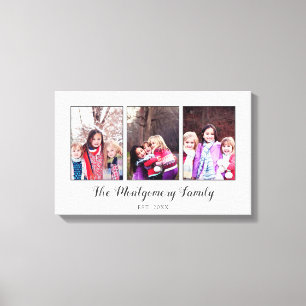 Mooie familiefoto collage canvas afdruk