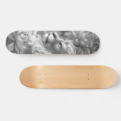 Mooie Fantasie Grijs Schaal Leeuw & Bloemen Skateboard (Horizontaal)