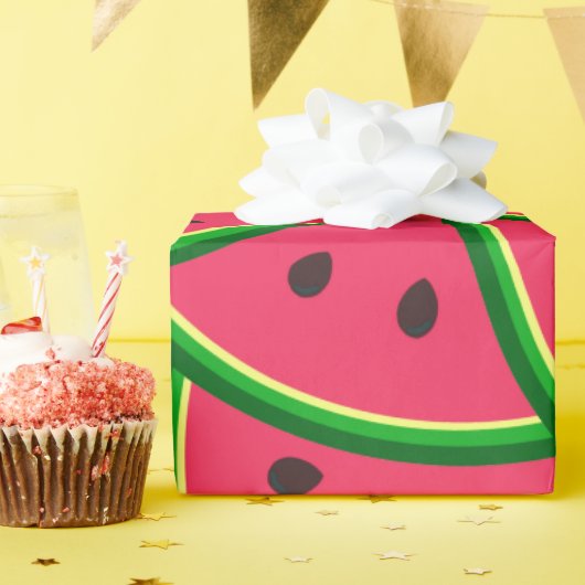 Mooie Fantasievolle Watermeloen Schijfjes Patroon Cadeaupapier (Verjaardagsfeest)