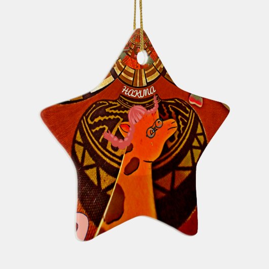 Mooie, fantastische Giraffe houdt van safari's Keramisch Ornament (Rechts)