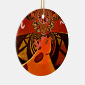 Mooie, fantastische Giraffe houdt van safari's Keramisch Ornament (Rechts)