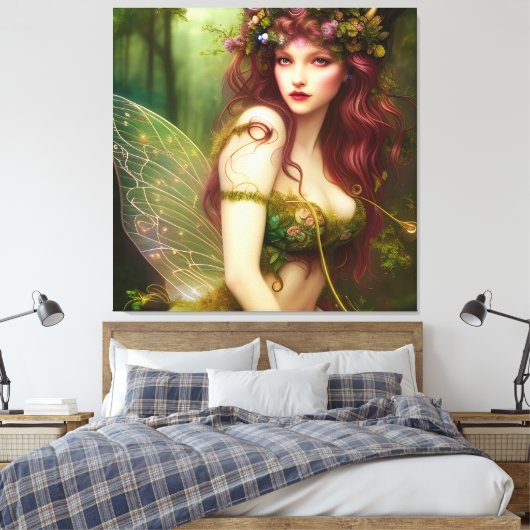 Mooie Fantasy Fairy Princess Canvas Afdruk (Insitu (Slaapkamer))