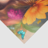 Mooie Fantasy Flower Fairy-ontkoppeling Tissuepapier (Detail)