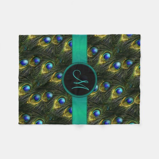 Mooie Fantasy Sparkly Peacock Feather, dames Fleece Deken (Voorkant (Horizontaal))