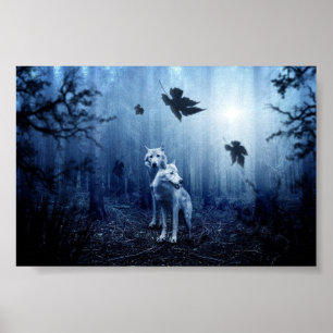 Mooie Fantasy Wolf Wall Art Poster