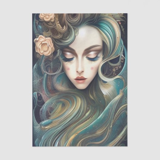 Mooie Fantasy Woman Tissuepapier (Voorkant)