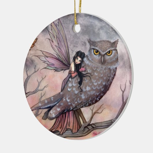 Mooie fee en uil Ornament (Links)