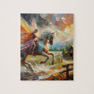 Mooie fee te paard legpuzzel