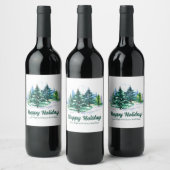 Mooie fijne feestdagen aangepaste kerstfeestvierin wijn etiket (Flessen)