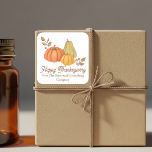Mooie fijne Thanksgiving-aquarel pompoenen Vierkante Sticker