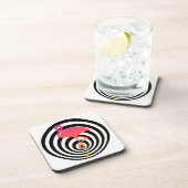 Mooie flamingo in cirkels bier onderzetter (Rechterzijde)