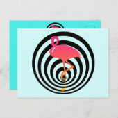 Mooie flamingo in cirkels briefkaart (Voorkant / Achterkant)