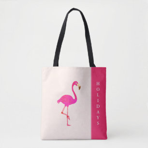Mooie flamingo op ivoor draagtas