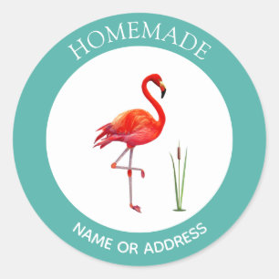 Mooie Flamingo Thuisgemaakte Klassieke Ronde Stick Sticker