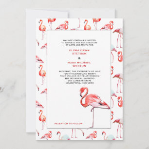 Mooie Flamingo's Trouw Uitnodiging
