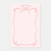 Mooie Flirterige Strik en Lint Aangepaste Naam Post-it® Notes (Voorkant)