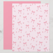 Mooie Flirterige Strikken en Bloemen Scrapbook Pap